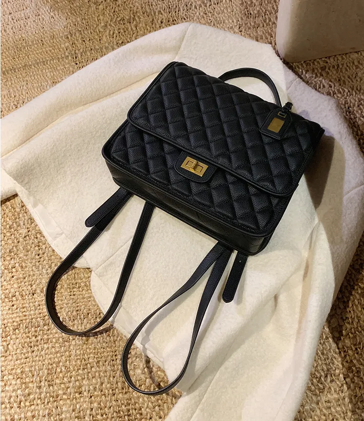 Quilted Women's Work Clothing Special-Interest Design Chain Backpack