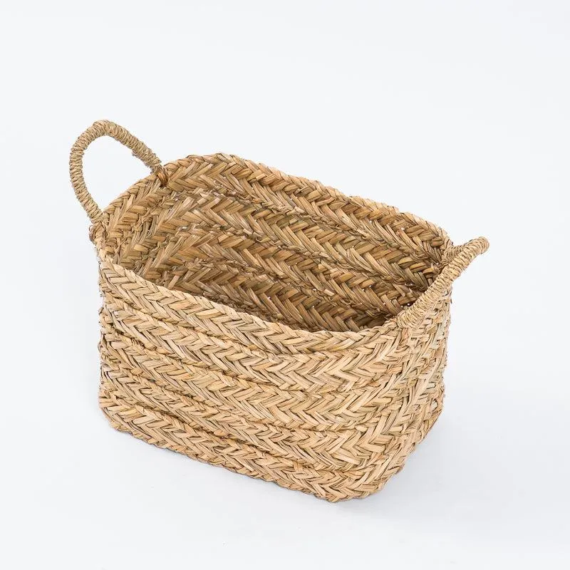 Rectangular Seagrass Basket with Loop Handle