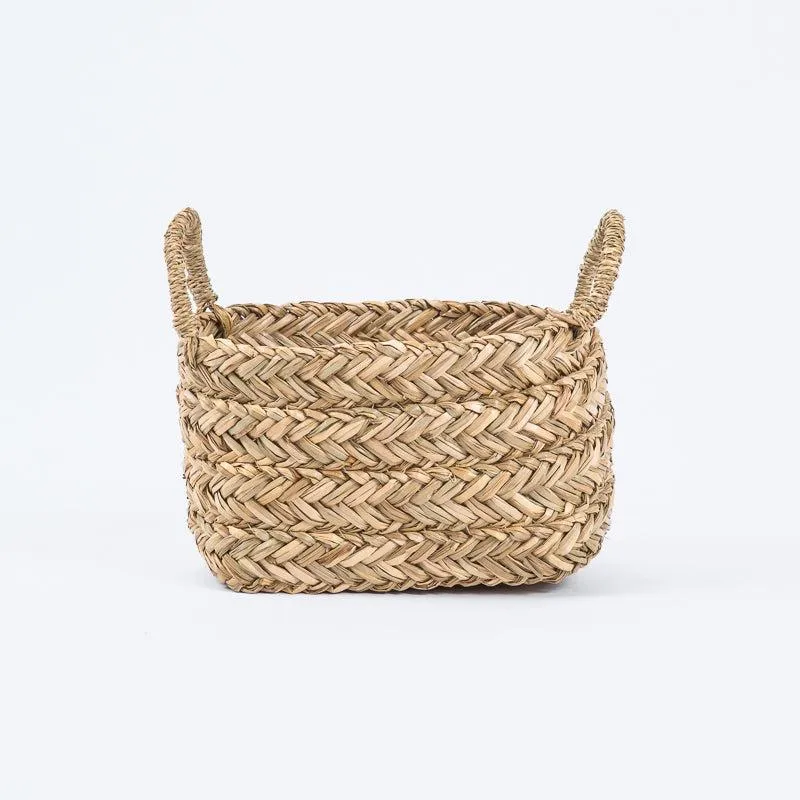 Rectangular Seagrass Basket with Loop Handle