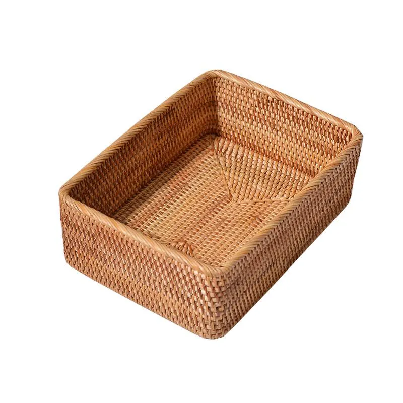 Rectangular Storage Baskets, Storage Baskets for Shelves, Woven Rattan Storage Basket, Kitchen Storage Baskets, Bathroom Storage Baskets