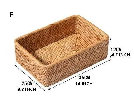 Rectangular Storage Baskets, Storage Baskets for Shelves, Woven Rattan Storage Basket, Kitchen Storage Baskets, Bathroom Storage Baskets