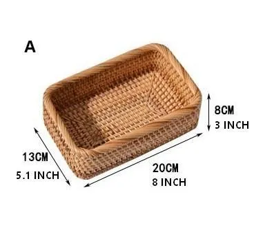 Rectangular Storage Baskets, Storage Baskets for Shelves, Woven Rattan Storage Basket, Kitchen Storage Baskets, Bathroom Storage Baskets