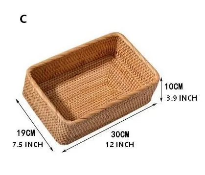 Rectangular Storage Baskets, Storage Baskets for Shelves, Woven Rattan Storage Basket, Kitchen Storage Baskets, Bathroom Storage Baskets