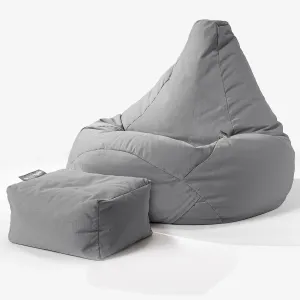 SoleiStorm™ Ultra 2000 h  Outdoor Highback Bean Bag Chair - Olefin Mid Grey