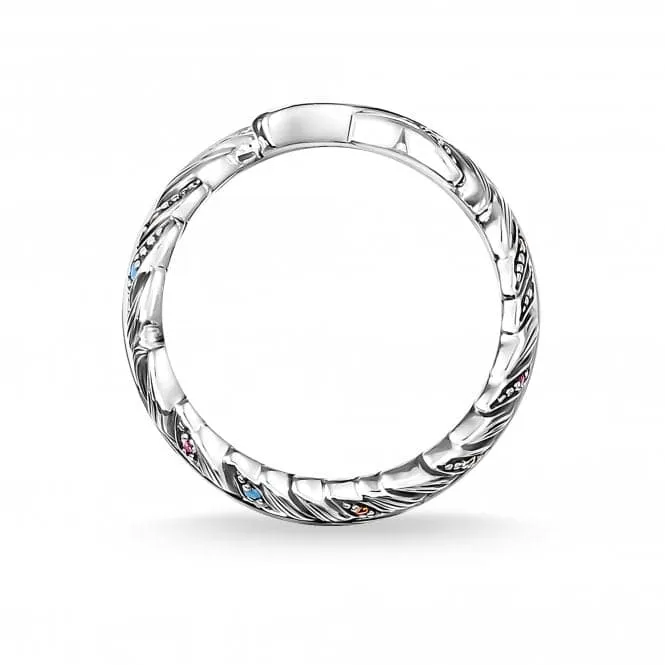 Sterling Silver Feather Ring TR2284-342-7