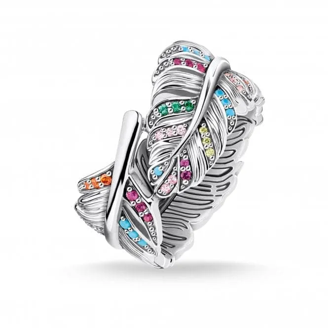 Sterling Silver Feather Ring TR2284-342-7