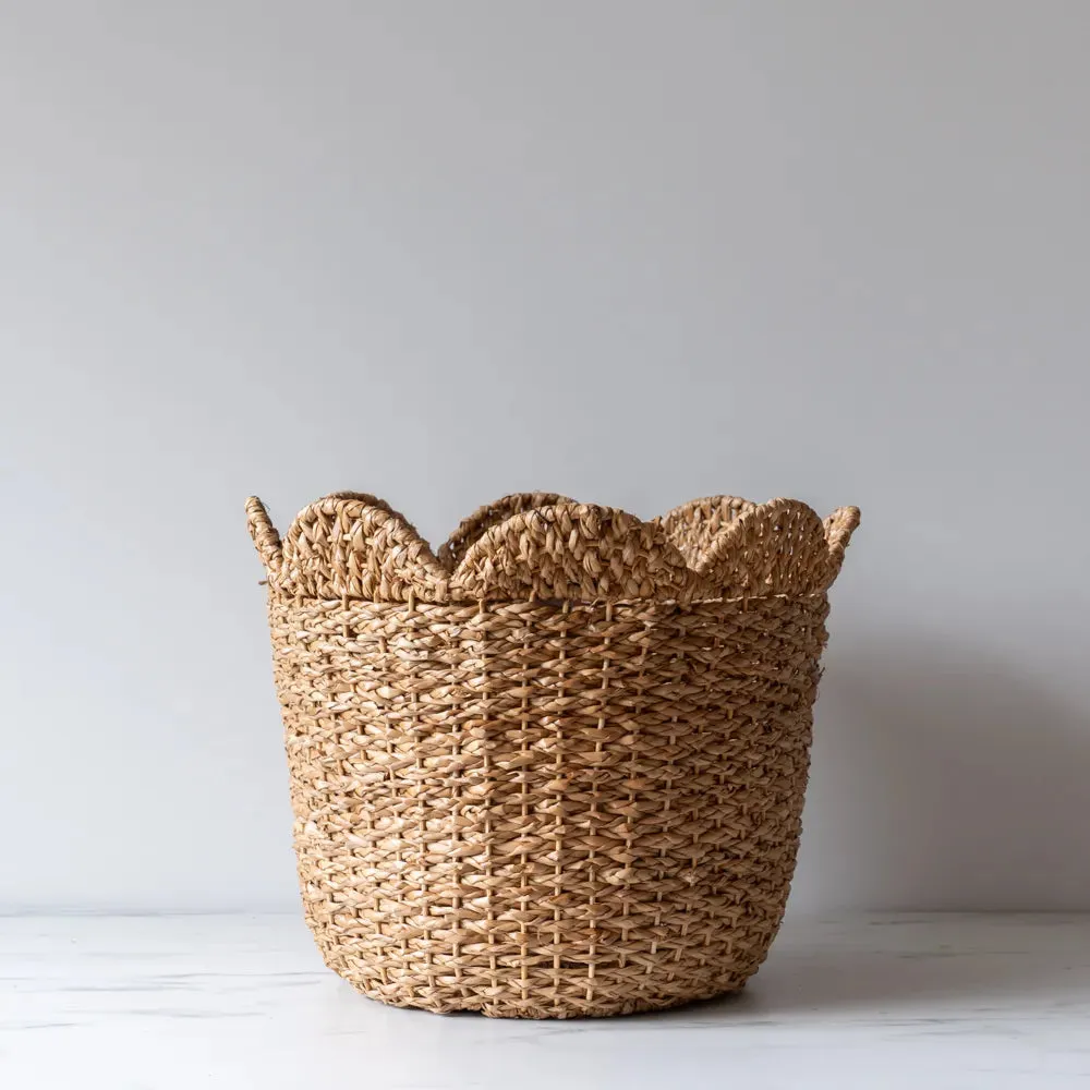 Storage Baskets with Decorative Scalloped Edge