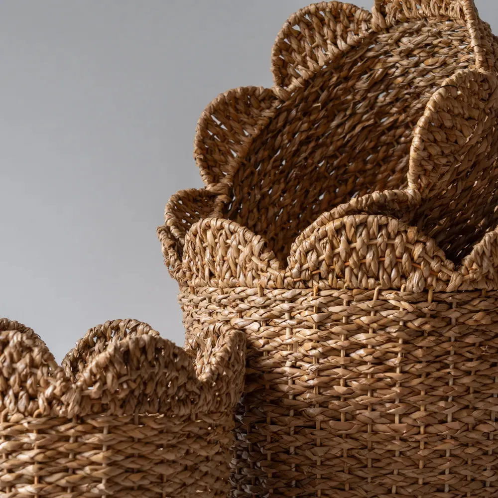 Storage Baskets with Decorative Scalloped Edge