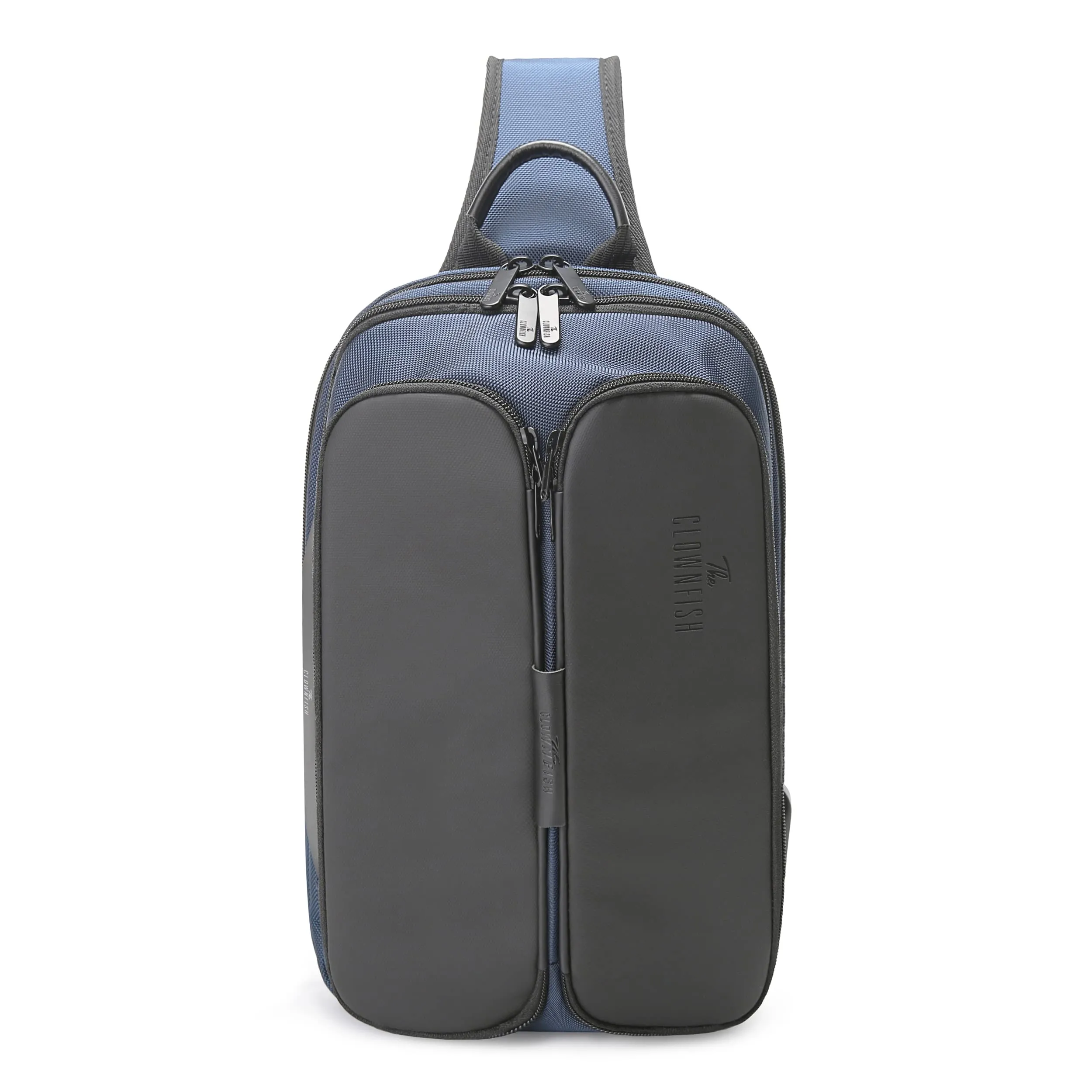 THE CLOWNFISH Single Shoulder Water Resistant Antitheft Crossbody Bag Chest Bag External USB Interface Single Shoulder Bag Chest Pack (Blue)