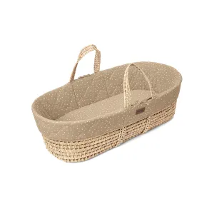 The Little Green Sheep Quilted Moses Basket - Truffle Rice