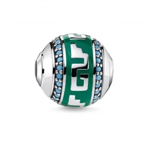 Thomas Sabo Silver Ceramic Stone Tropical Aztec Karma Bead K0295