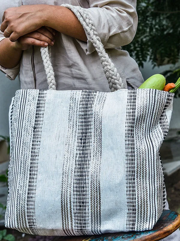 Upcycled Grocery Bag White