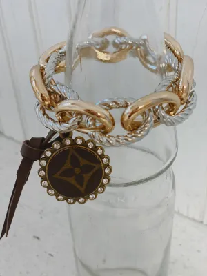 Upcycled Large Link Mix Metal Bracelet