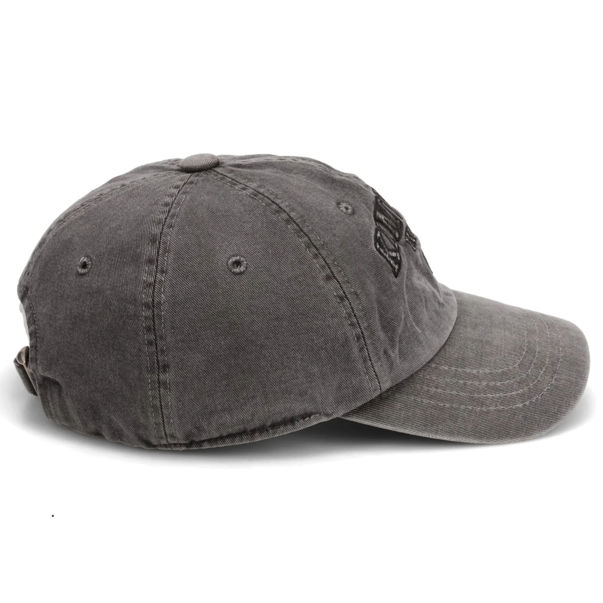 UPCYCLED PEARL PIERCED BASEBALL CAP / GREY