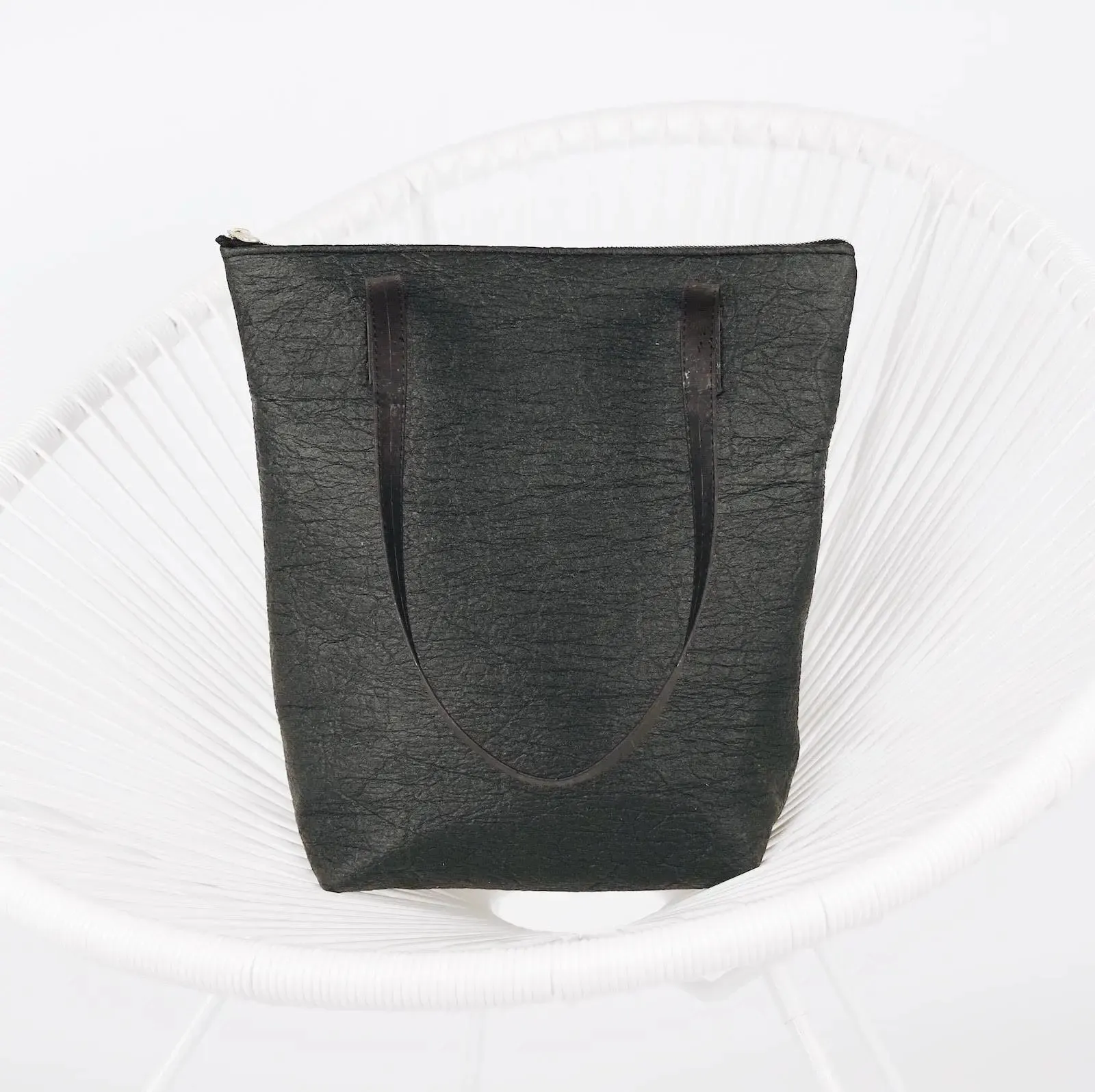 Vegan Pinatex Black Tote Bag by Eve   Adis