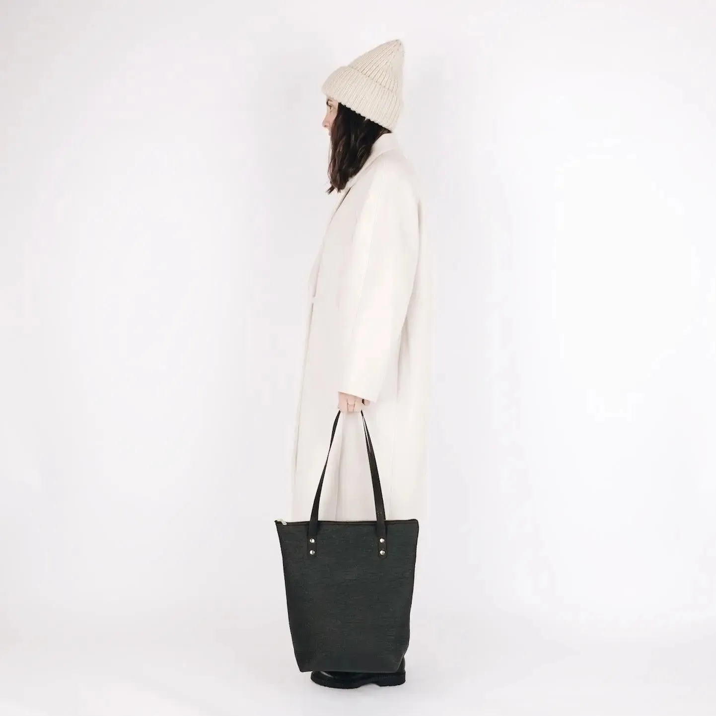 Vegan Pinatex Black Tote Bag by Eve   Adis