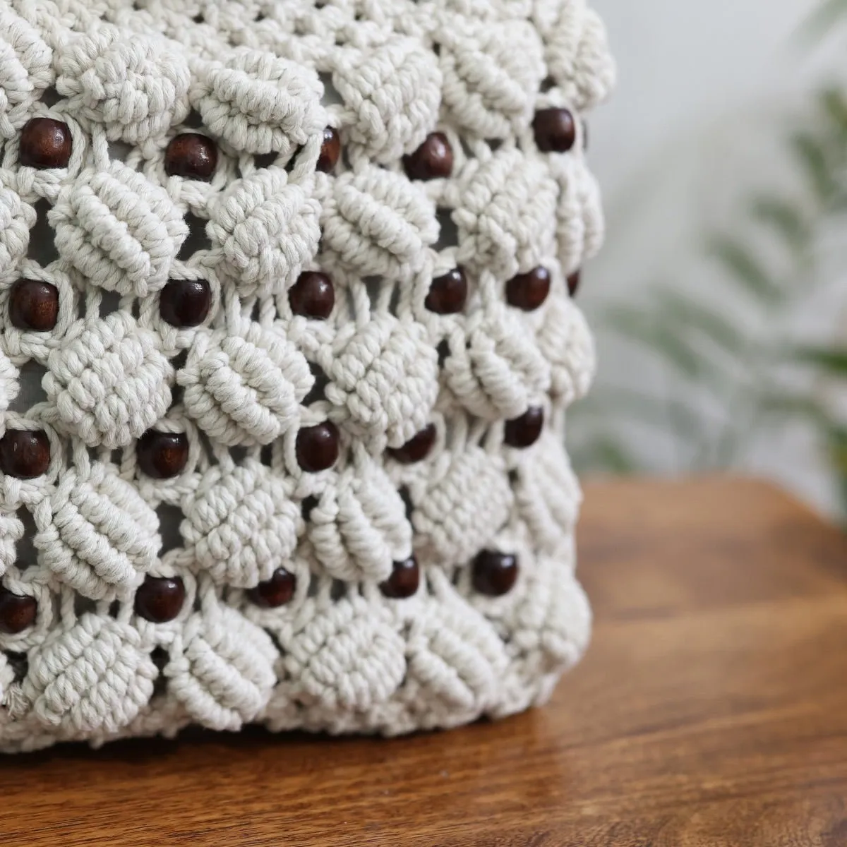 White Magic Ring Handmade Macrame Bag