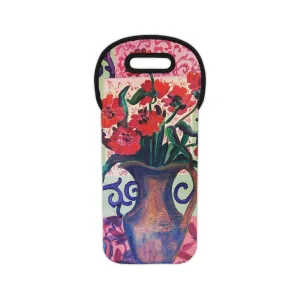 Wine Tote Bag - "Green Parrot"