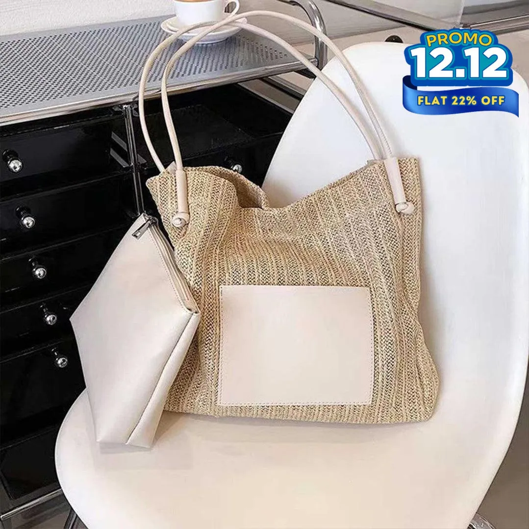 Woven Straw Tote Bag