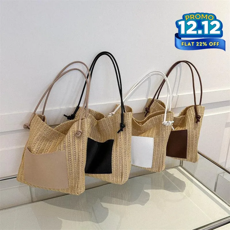 Woven Straw Tote Bag