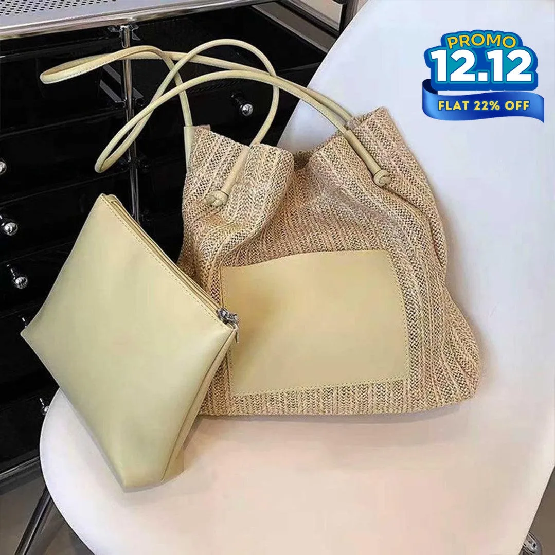 Woven Straw Tote Bag