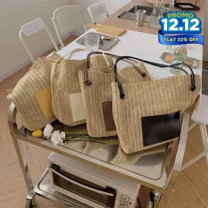 Woven Straw Tote Bag