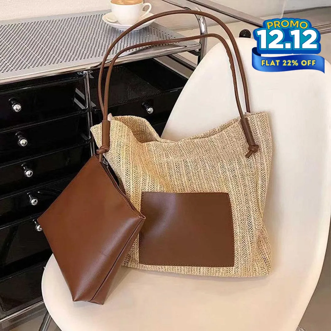 Woven Straw Tote Bag