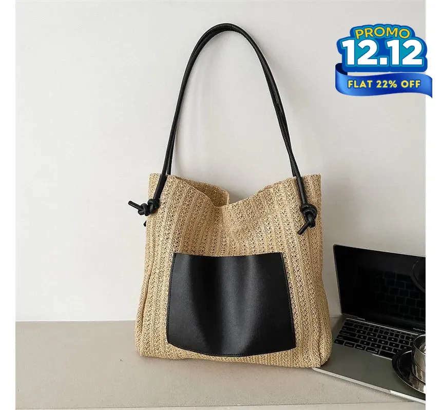 Woven Straw Tote Bag