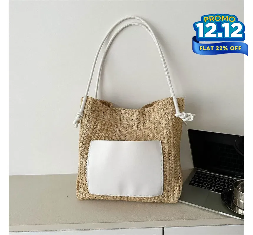Woven Straw Tote Bag