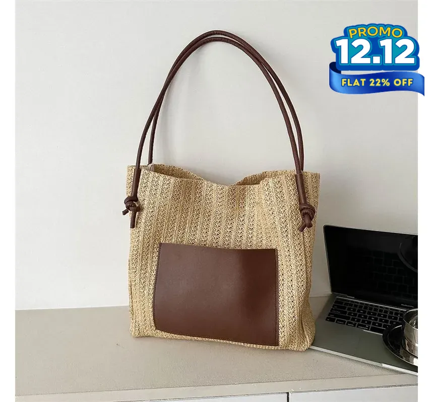 Woven Straw Tote Bag