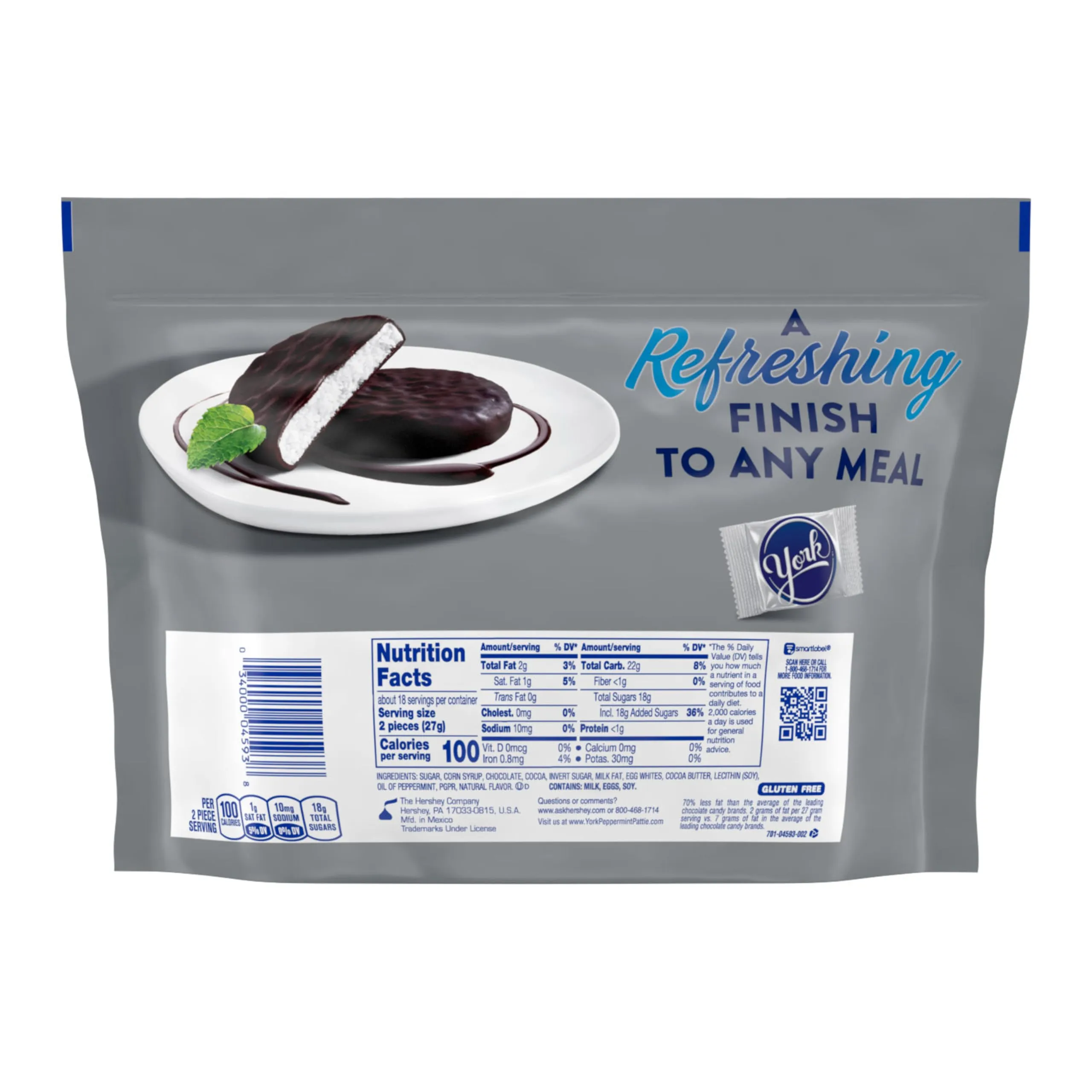 YORK Dark Chocolate Peppermint Patties, Candy Family Pack, 17.3 oz